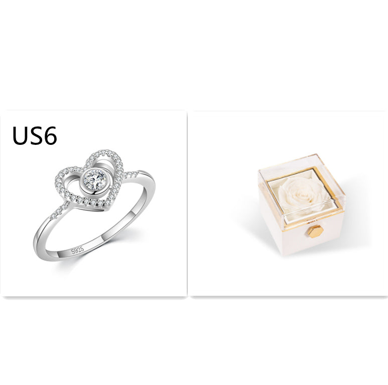Acrylic Rotating Rose Jewelry Box