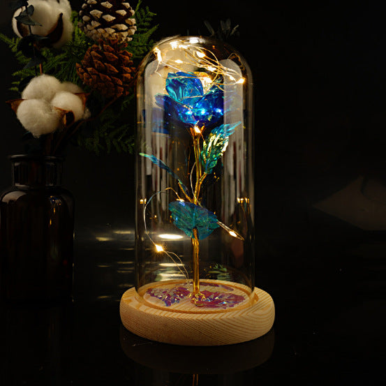 Little Prince Rose in Glass Dome - Eternal Flower LED Gift