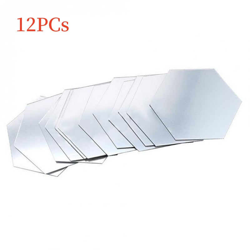 Hexagon Acrylic Mirror Wall Stickers - 3D Removable Wall Decor