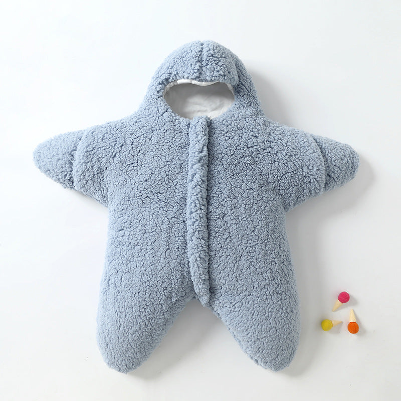 Baby Starfish Lamb Velvet Sleeping Bag - Soft Wearable Blanket