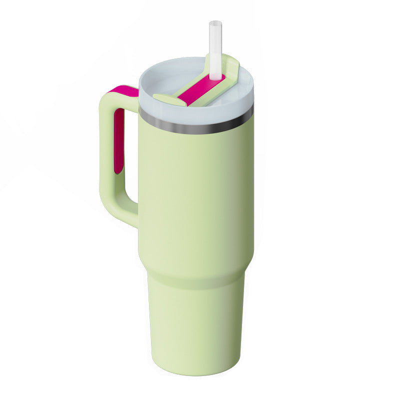 40oz Insulated Tumbler with Handle & Straw - Stainless Steel Leakproof Travel Mug