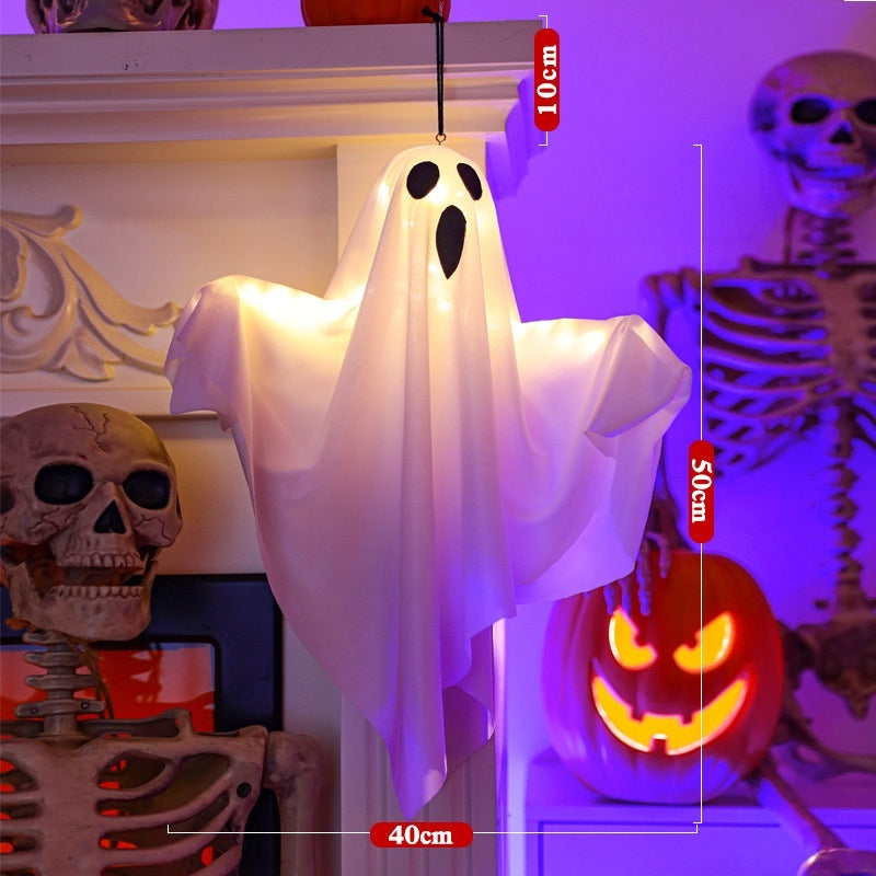 Light-Up Hanging Ghost - Glowing Halloween Ghost Decoration