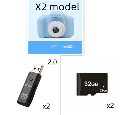 X2 HD Mini Cartoon Kids Digital Camera - Children’s Gift Camera