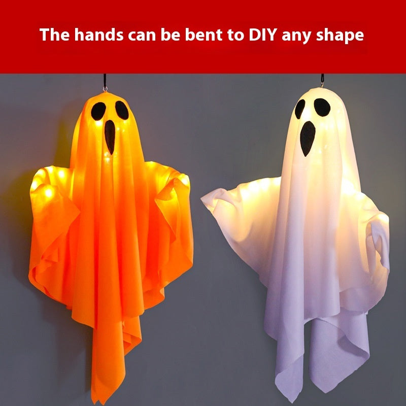 Light-Up Hanging Ghost - Glowing Halloween Ghost Decoration