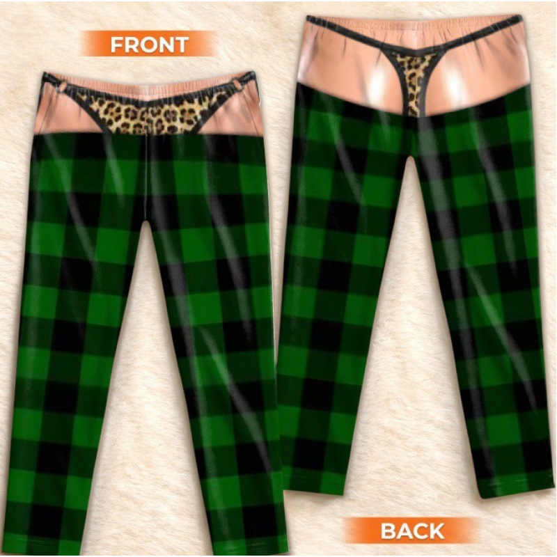 Unisex Funny 3D Thong Illusion Print Pants
