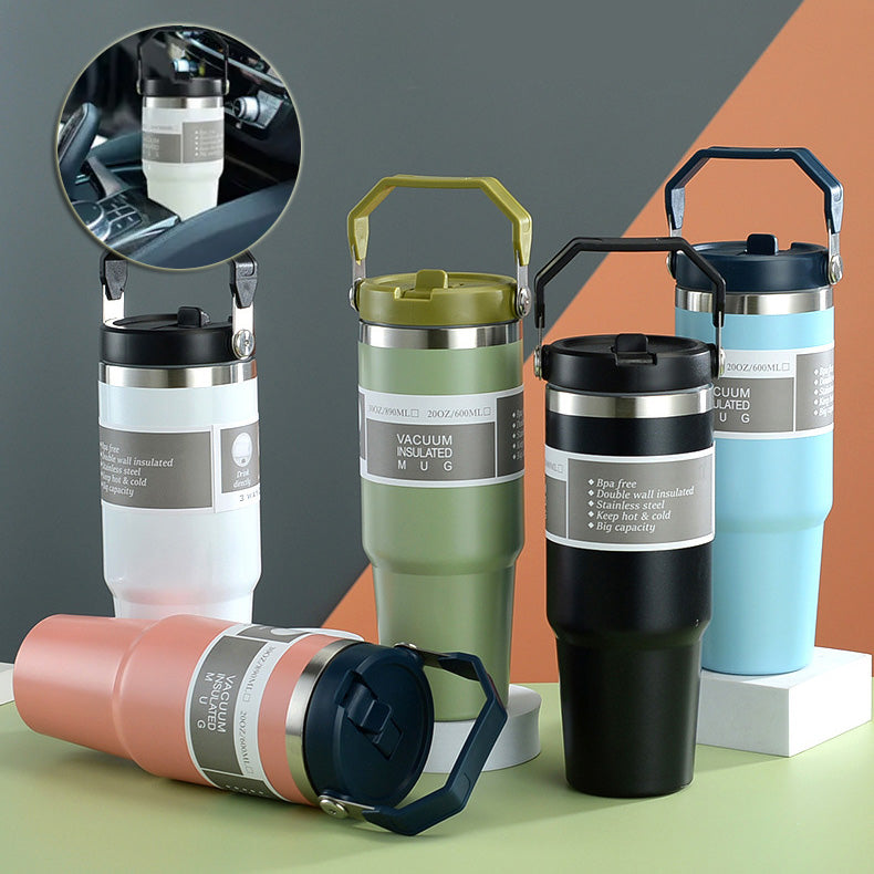 Portable Stainless Steel Car Travel Cup - Insulated Tumbler