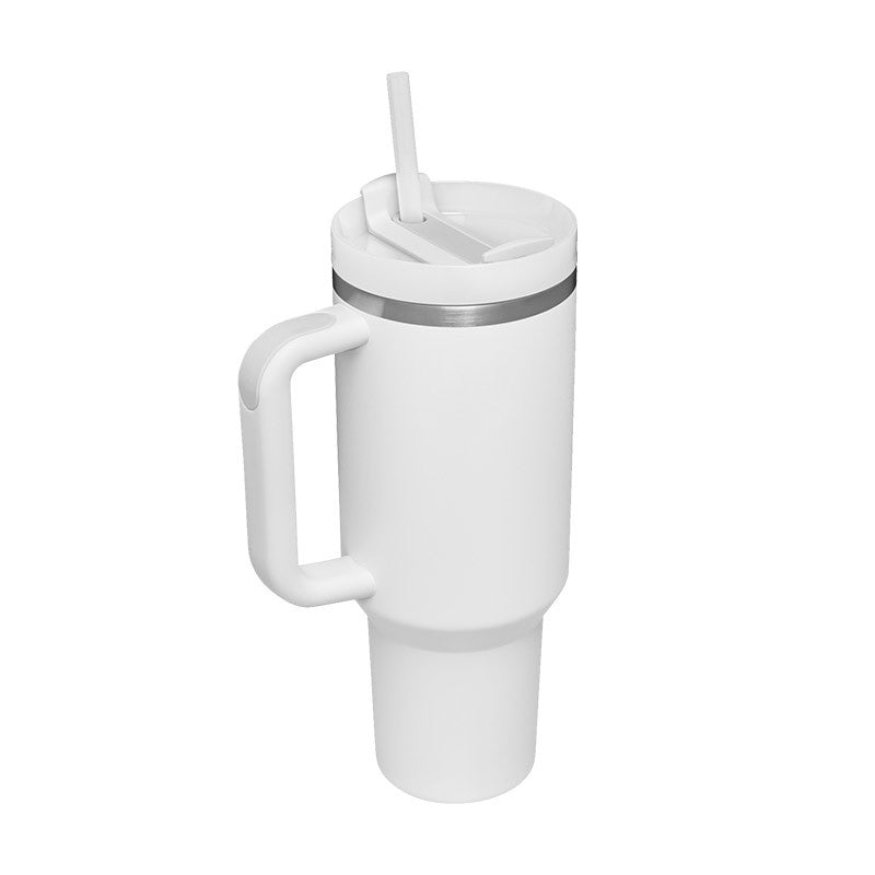 40oz Insulated Tumbler with Handle & Straw - Stainless Steel Leakproof Travel Mug