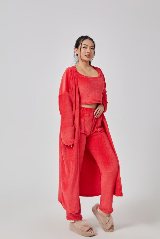 Cozy Pajama Set 3 Piece Lounge Cute Loungewear Warm Suit Sets