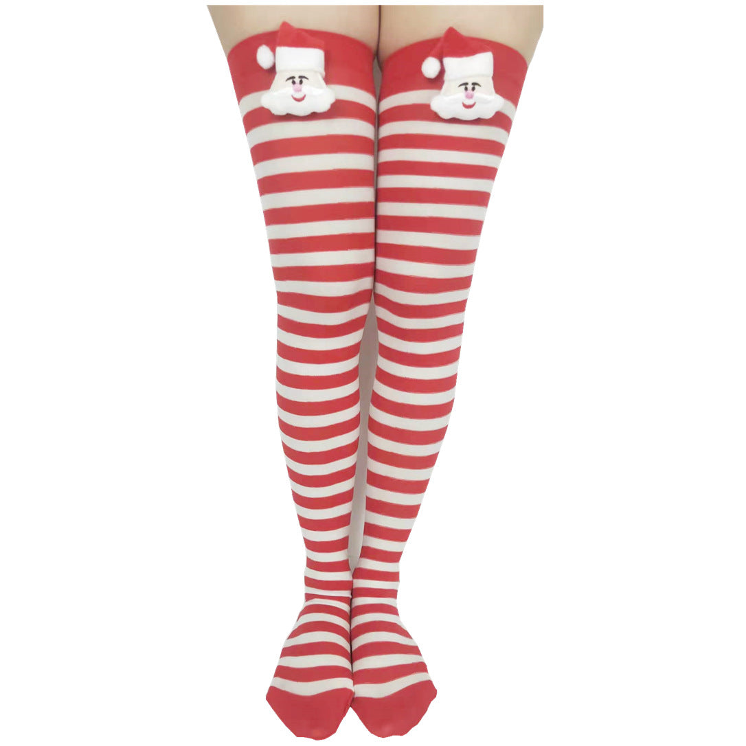 Christmas Striped Socks with Cute Accessories | Holiday Gift