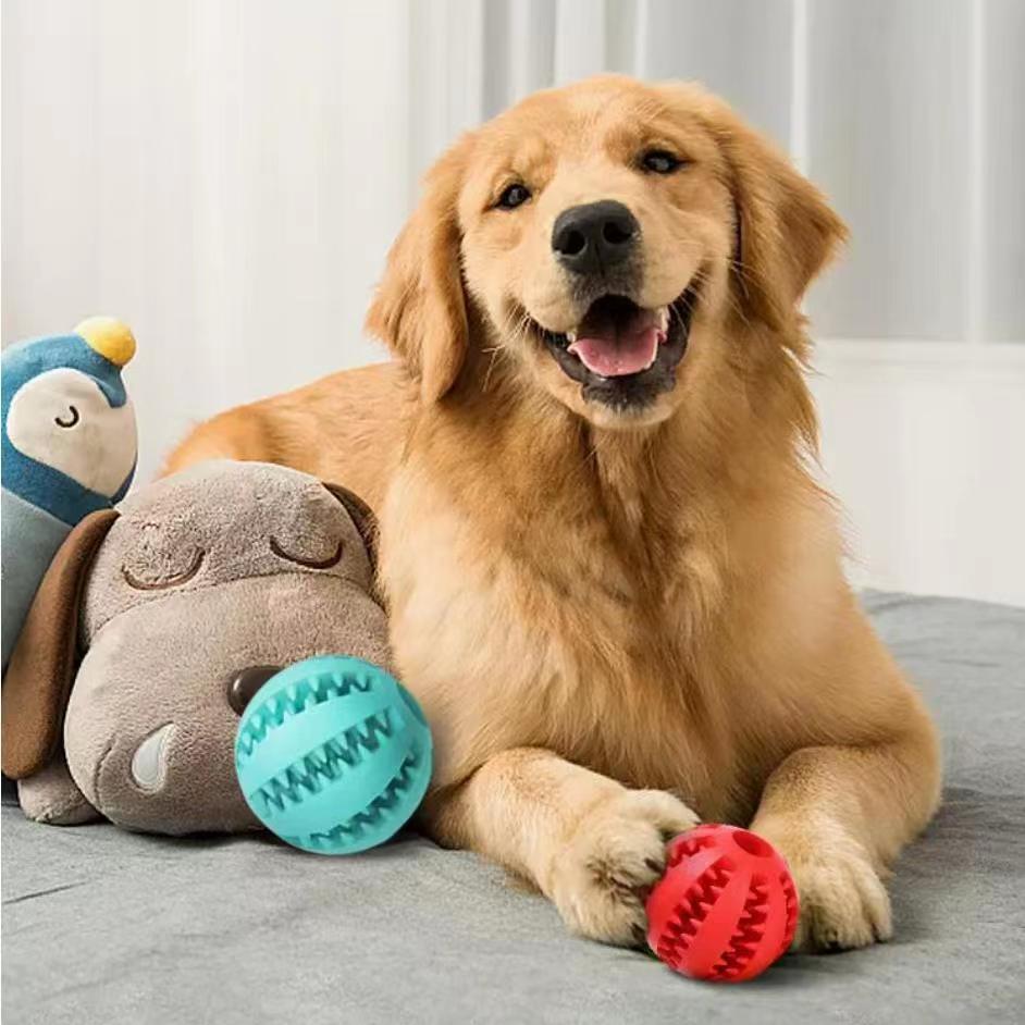 Interactive Dog Treat Ball with Rope - Bite Resistant Rubber Chew Toy for Tug & Fetch
