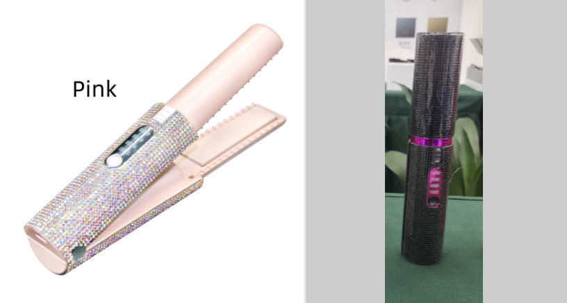 2-in-1 Electric USB Hair Straightening Brush Straightener