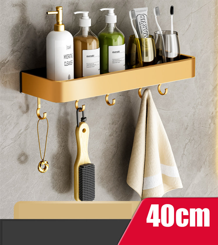Punch-Free Bathroom Towel Storage Rack - Wall Towel Holder