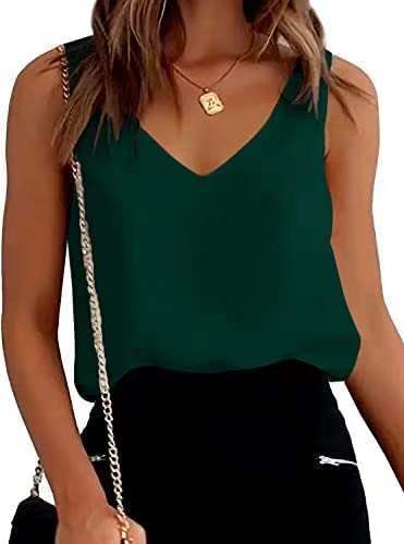 Women Tank Top Summer Casual V-Neck Camisole Blouses Loose Sleeveless