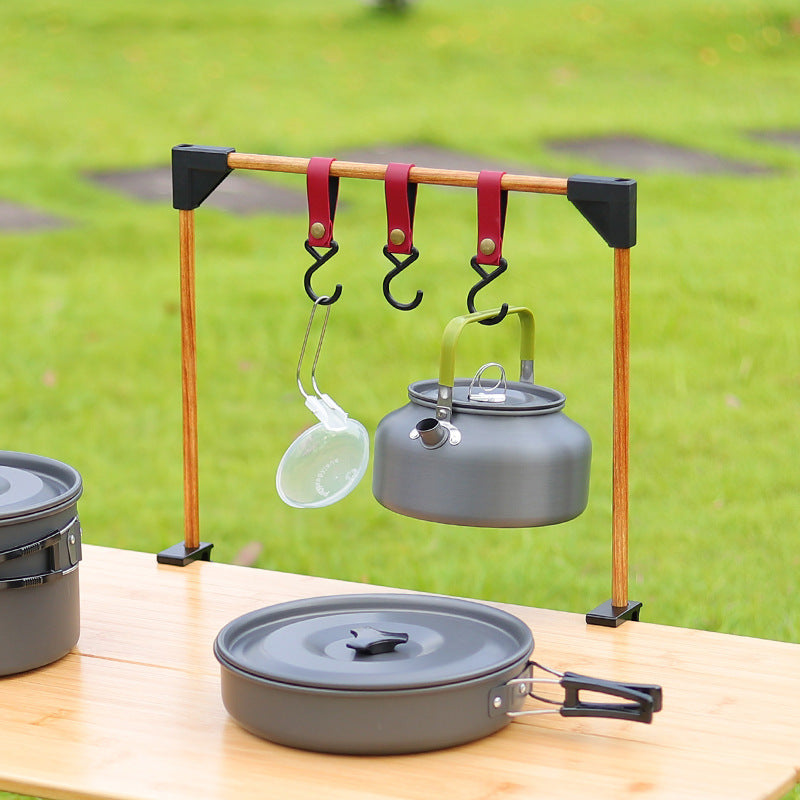 Adjustable Camping Table Rack with Clamp Base - Outdoor Desk Organizer