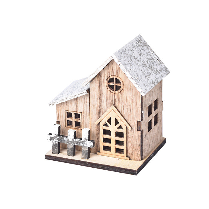 Christmas LED Luminous Wooden Small House | Xmas Holiday Decor