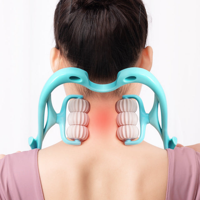 Multifunctional Manual Six-Wheel Neck Massager Massage Relieve Roller