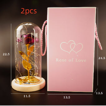 Little Prince Rose in Glass Dome - Eternal Flower LED Gift
