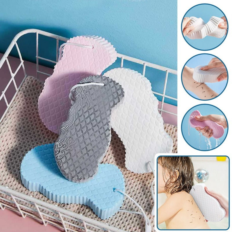 3D Fish Scale Body Scrub Sponge - Exfoliating Bath Sponge