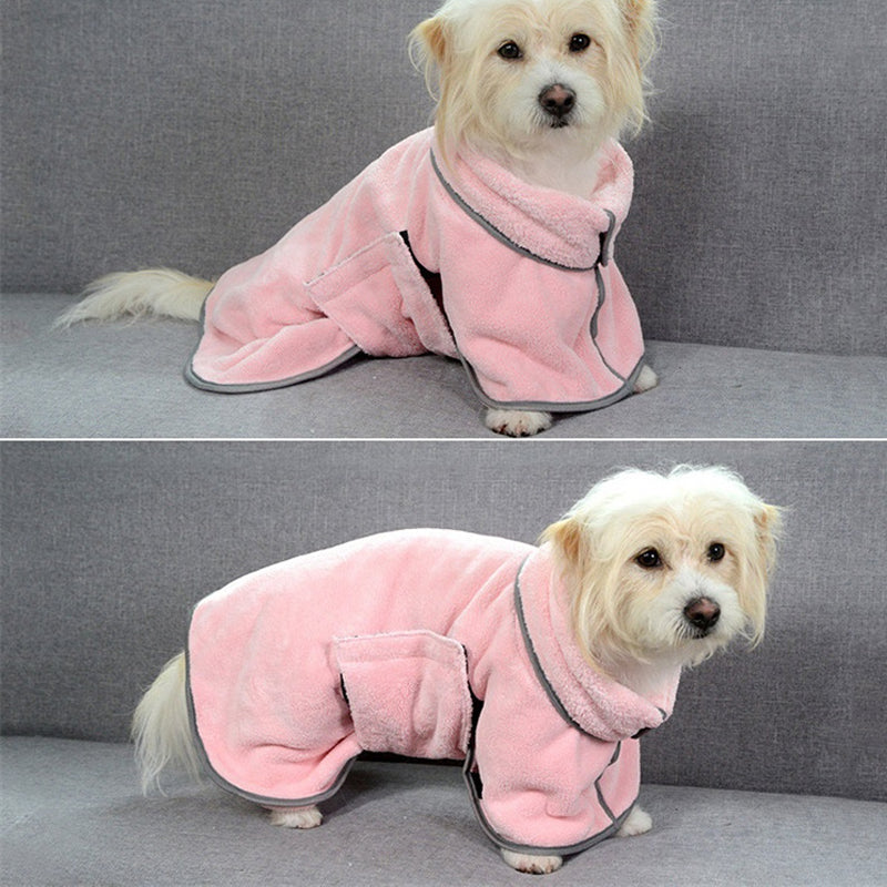 Quick-Dry Dog Bathrobe Towel - Super Absorbent Microfiber Pet Drying Coat