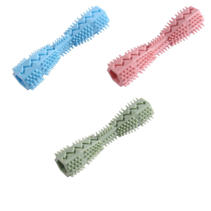 TPR Dog Chew Toy - Teeth Cleaning Toothbrush Stick for Puppies & Small Dogs