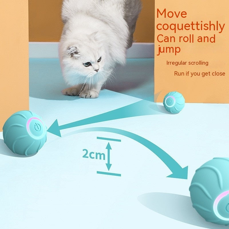 Smart Bouncing Cat Toy Ball - USB Rechargeable Automatic Rolling Kitten Toy