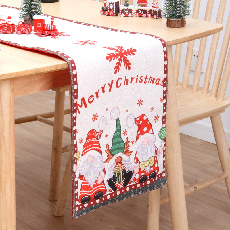 Christmas Table Flag Double Printing Snowman Mat | Xmas Holiday Decor