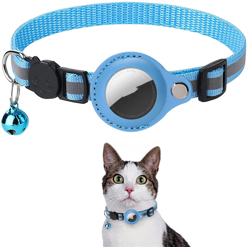 Reflective AirTag Dog Collar - Nylon Pet Collar with Waterproof AirTag Holder