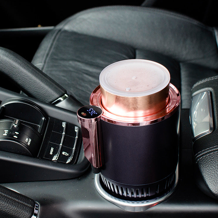 2-in-1 Smart Car Cup Warmer & Cooler 12V - Heated Cooling Cup Holder with Digital Temperature Display