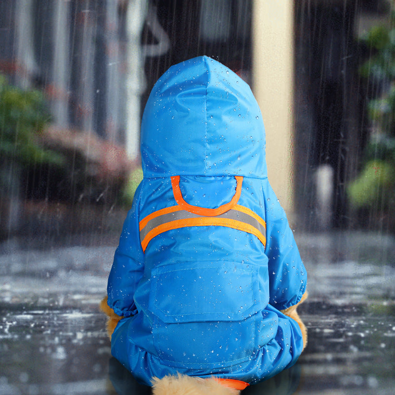 Reflective Dog Raincoat - Waterproof Hooded Pet Rain Jacket for Small & Medium Dogs