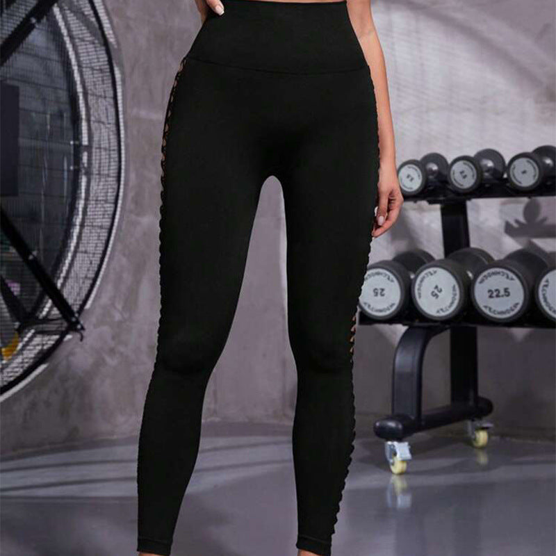 Hollow Tie Dye Printed Yoga Pants High Waist Butt Lift Seamless