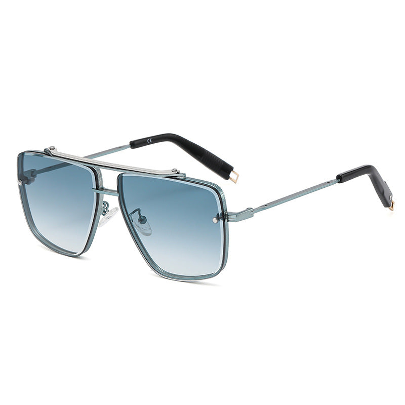 Men’s Double Bridge Metal Sunglasses - Classic Aviator UV Protection Shades