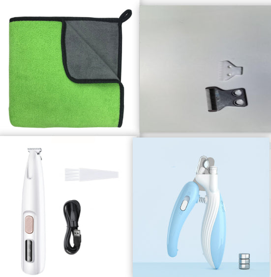 Waterproof Dog Paw Trimmer with LED - Pet Hair Clipper with Display & Wide Blade