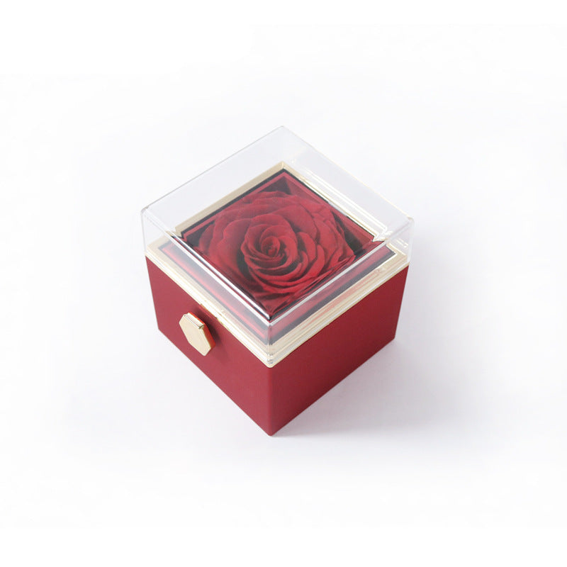 Acrylic Rotating Rose Jewelry Box