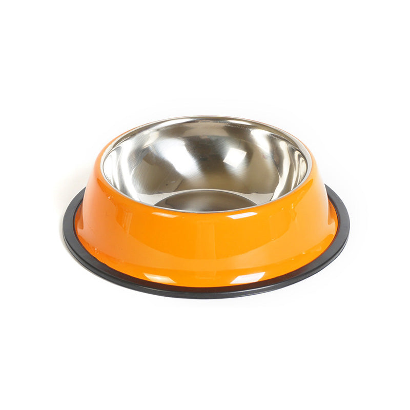 2-in-1 Stainless Steel Pet Bowl with Melamine Base - Food & Water Bowl, 6 Sizes