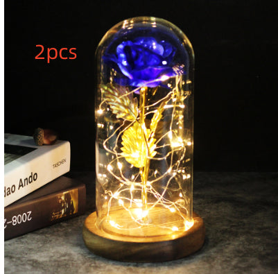 Little Prince Rose in Glass Dome - Eternal Flower LED Gift