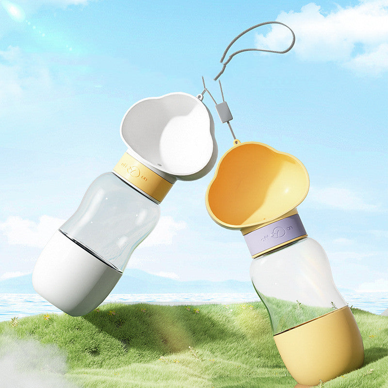 Cloud Dog Water Bottle - Portable Walking Drinker with Wide Bowl