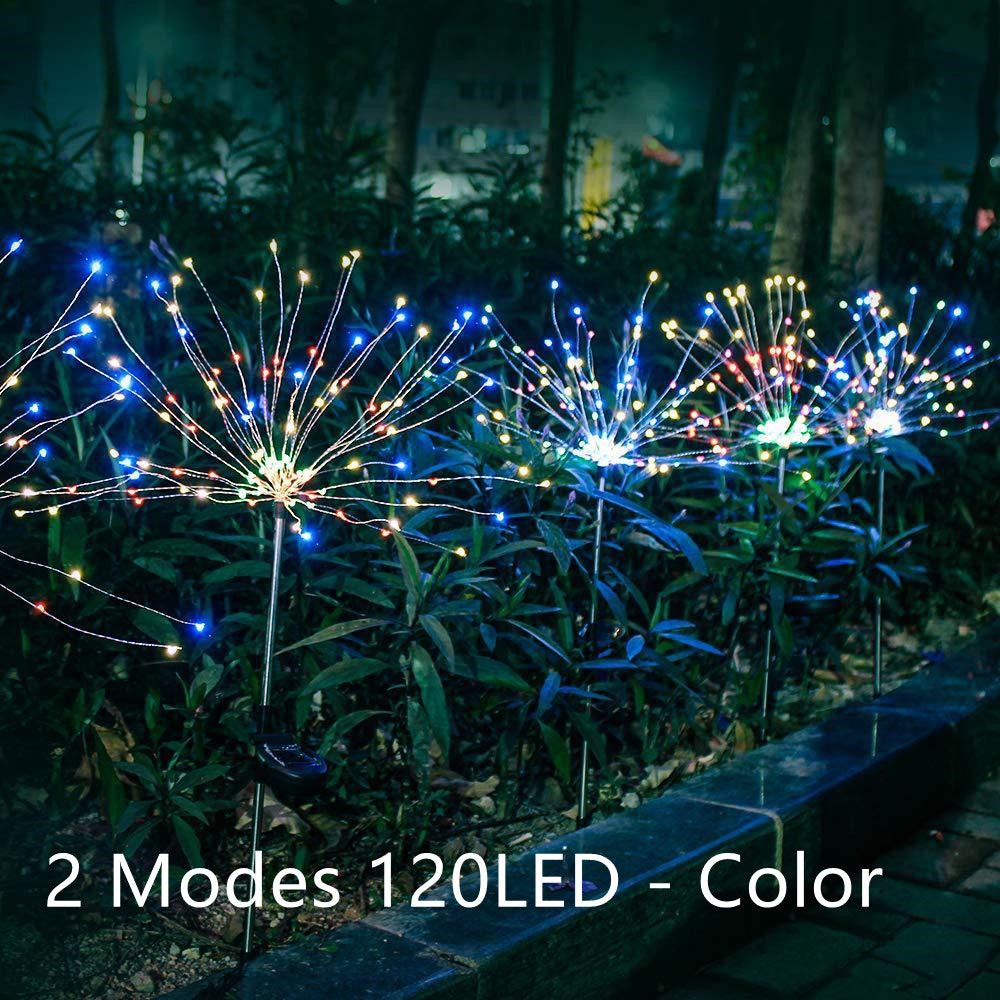 Christmas Ground Plug Solar Fireworks Light LED String Copper Wire