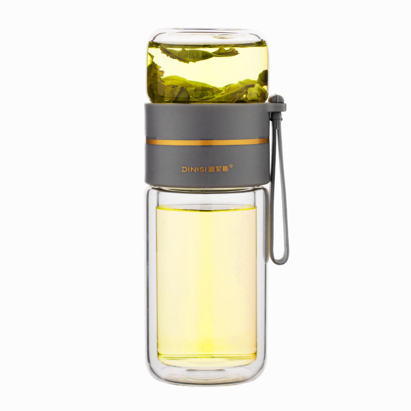 Double-Wall Glass Tea Infuser Bottle - 400-450 ml
