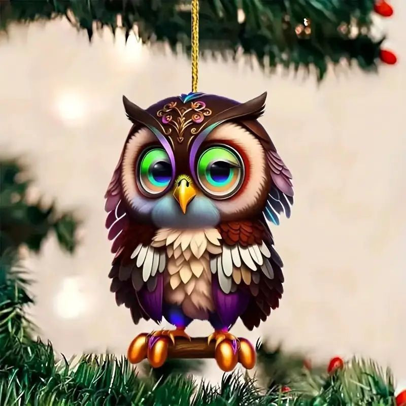 Christmas Tree Decoration Acrylic Flat Hanging | Xmas Holiday Decor
