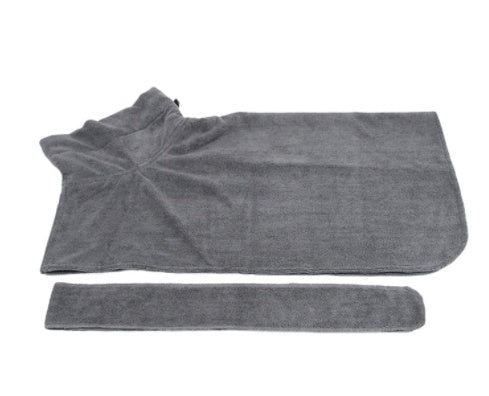 Absorbent Dog Bathrobe with Hood - Microfiber Waist-Wrap Drying Coat