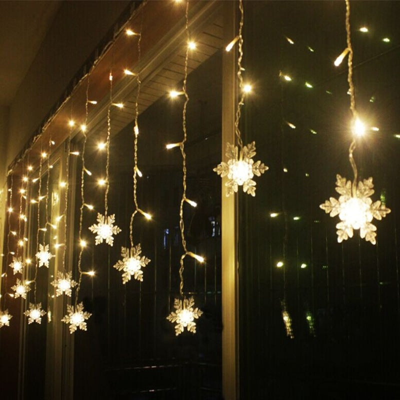 Christmas Decoration LED Snowflake Curtain Light | Xmas Holiday Decor