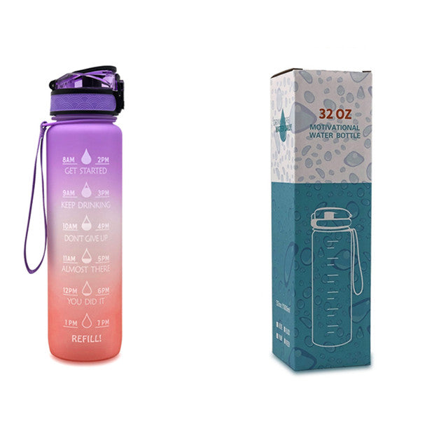 1 L Motivational Water Bottle with Time Markers