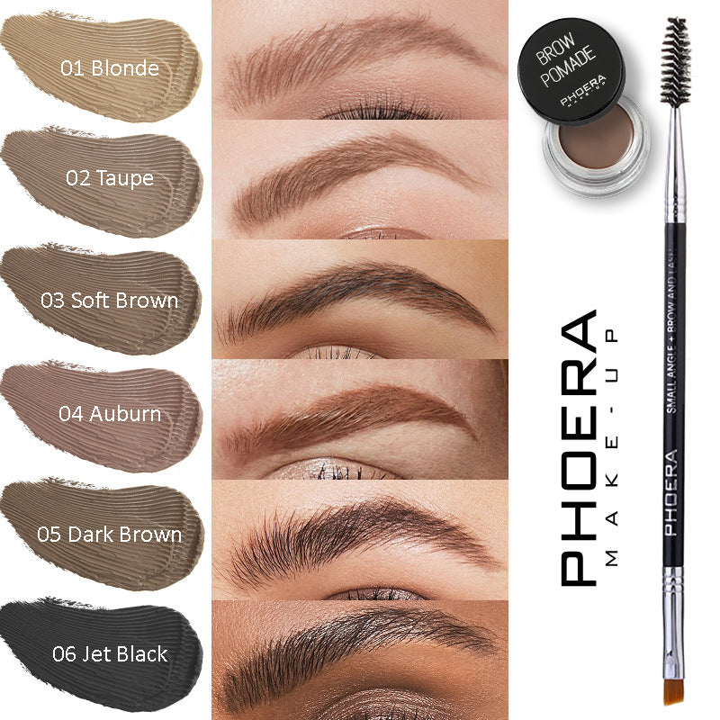6-Color Eyebrow Cream Palette - Long-Lasting Brow Pomade