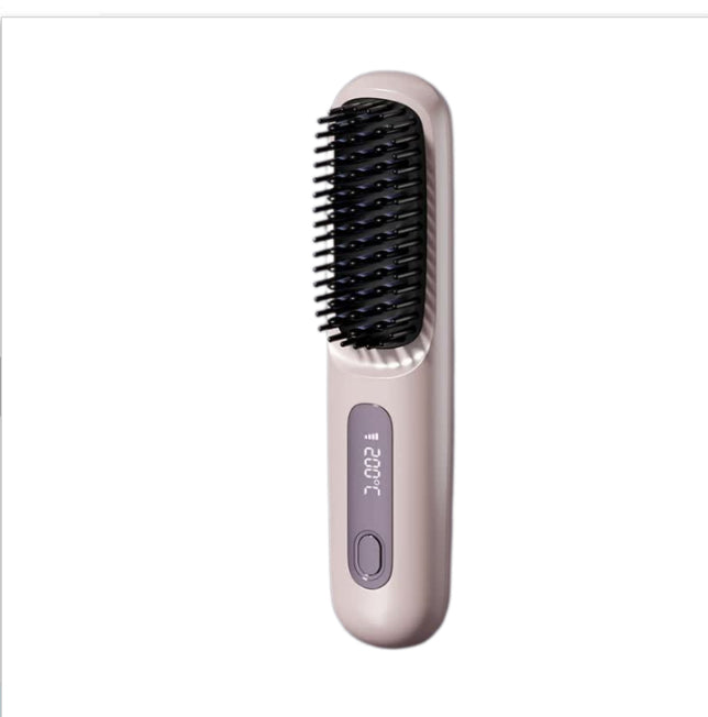 2-in-1 Straight Hair Comb Wireless Straightener Brush Fast Heating