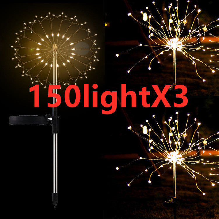 Christmas Ground Plug Solar Fireworks Light LED String Copper Wire
