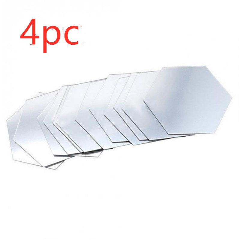 Hexagon Acrylic Mirror Wall Stickers - 3D Removable Wall Decor