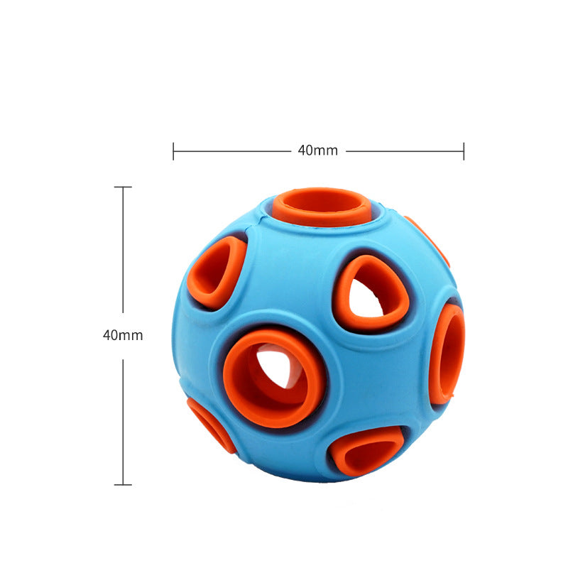 Light-Up Squeaky Dog Ball - Glowing Rubber Toy Ball with Bell Sound