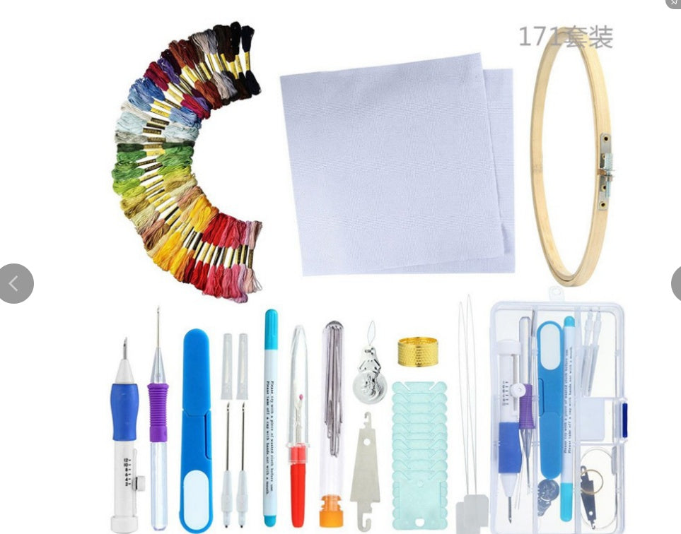 DIY Embroidery Starter Kit with 50 Threads - Cross Stitch Craft Set