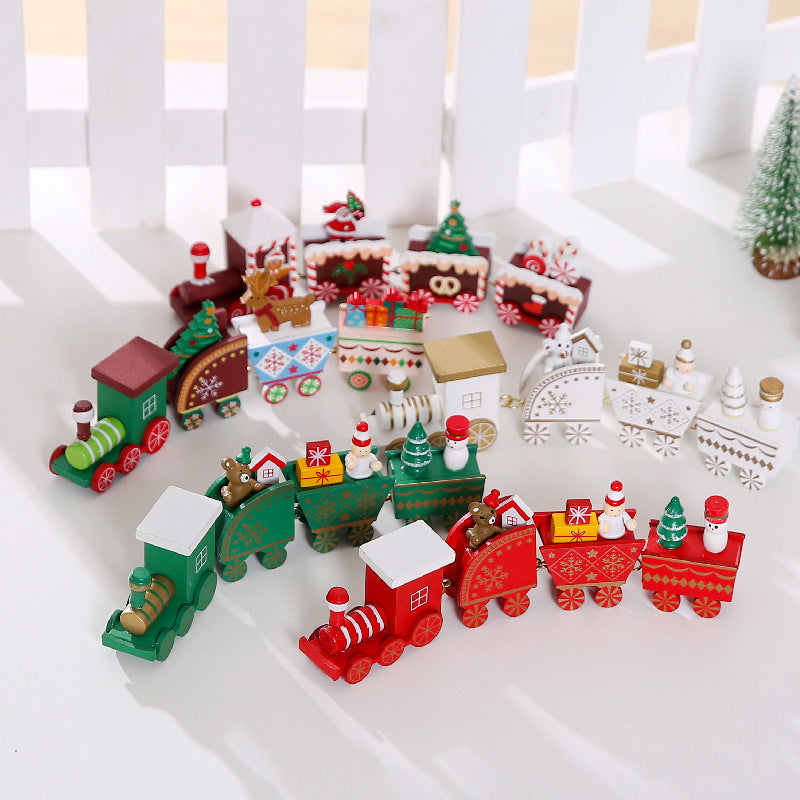 Christmas Wooden Train Decorations | Xmas Holiday Decor