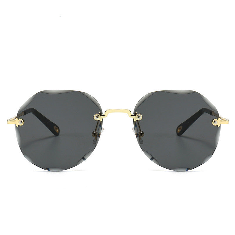 Polygonal Sunglasses Women Rimless Trimmed
